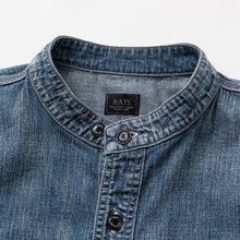 将图片加载到图库查看器,STAND COLLAR DENIM SHIRT