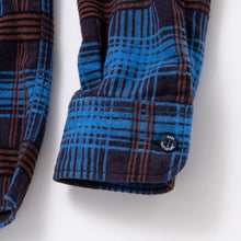 画像をギャラリービューアに読み込む, STAND COLLAR C/R FLANNEL CHECK SHIRT