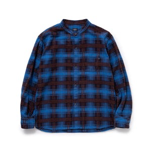 STAND COLLAR C/R FLANNEL CHECK SHIRT