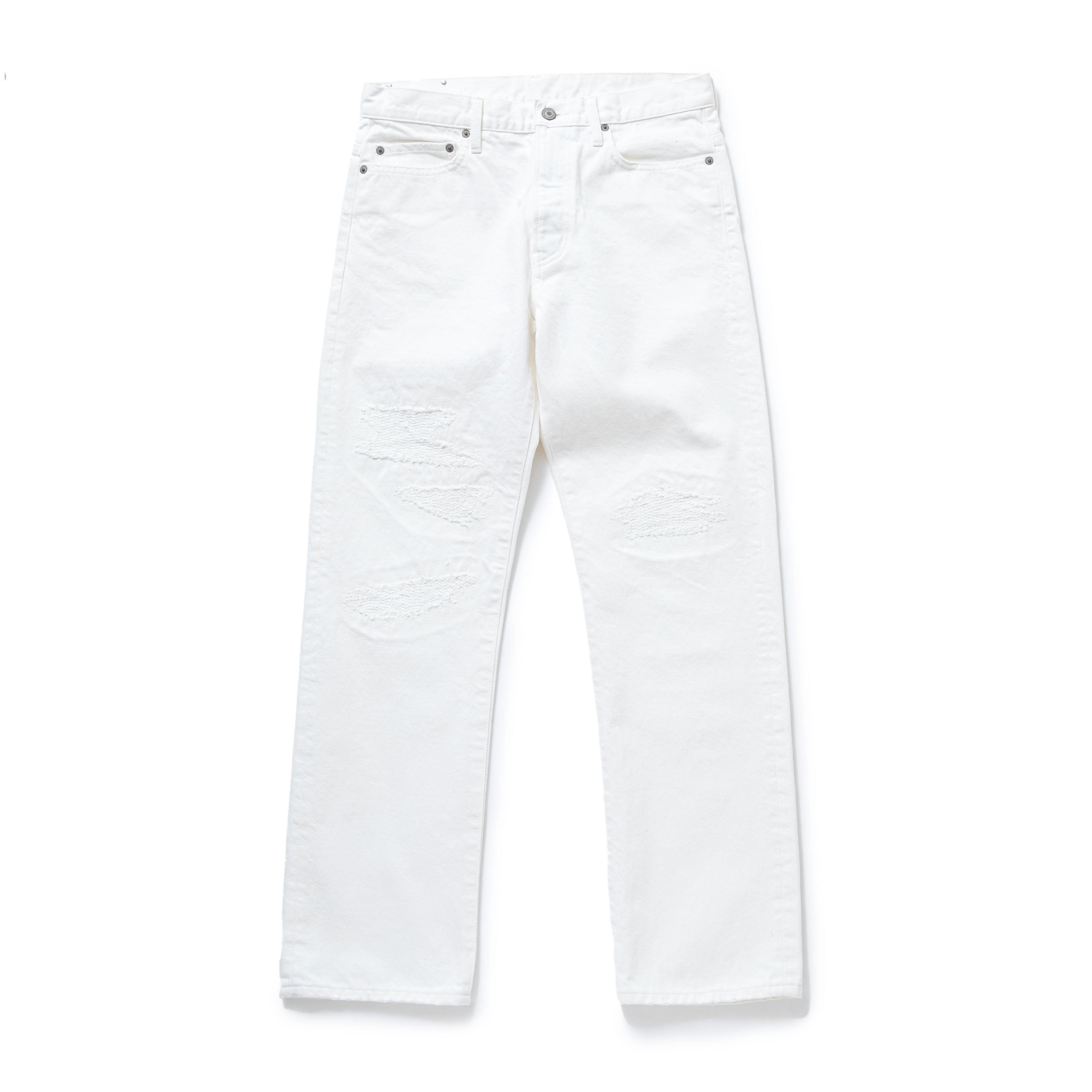 WHITE CRASH DENIM PANTS – JOLLY ROGER