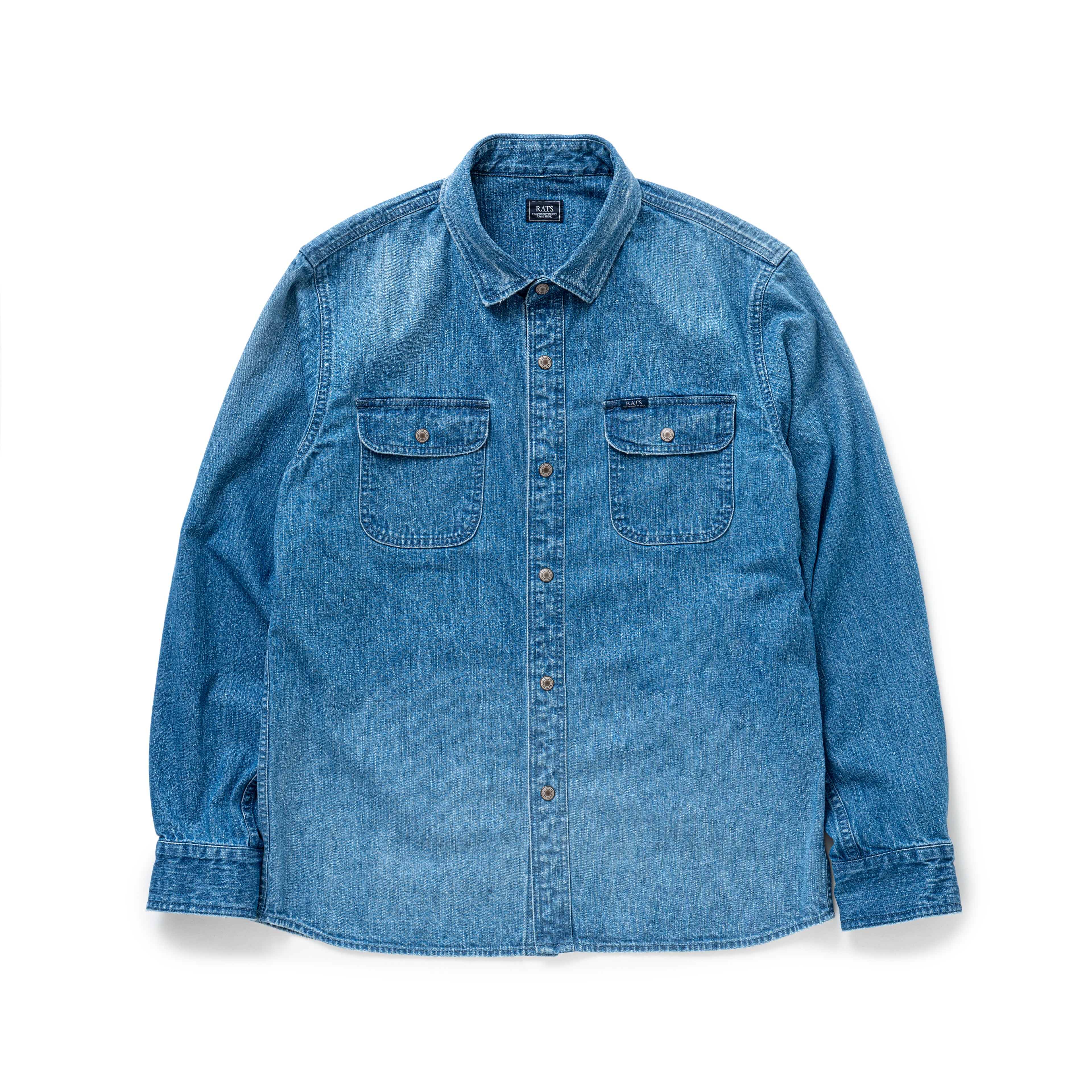 RHC Denim Work Shirt ダメージ加工 デニム ワーク 長袖 RHC Denim Work Shirt ダメージ加工 デニム ワーク 長袖