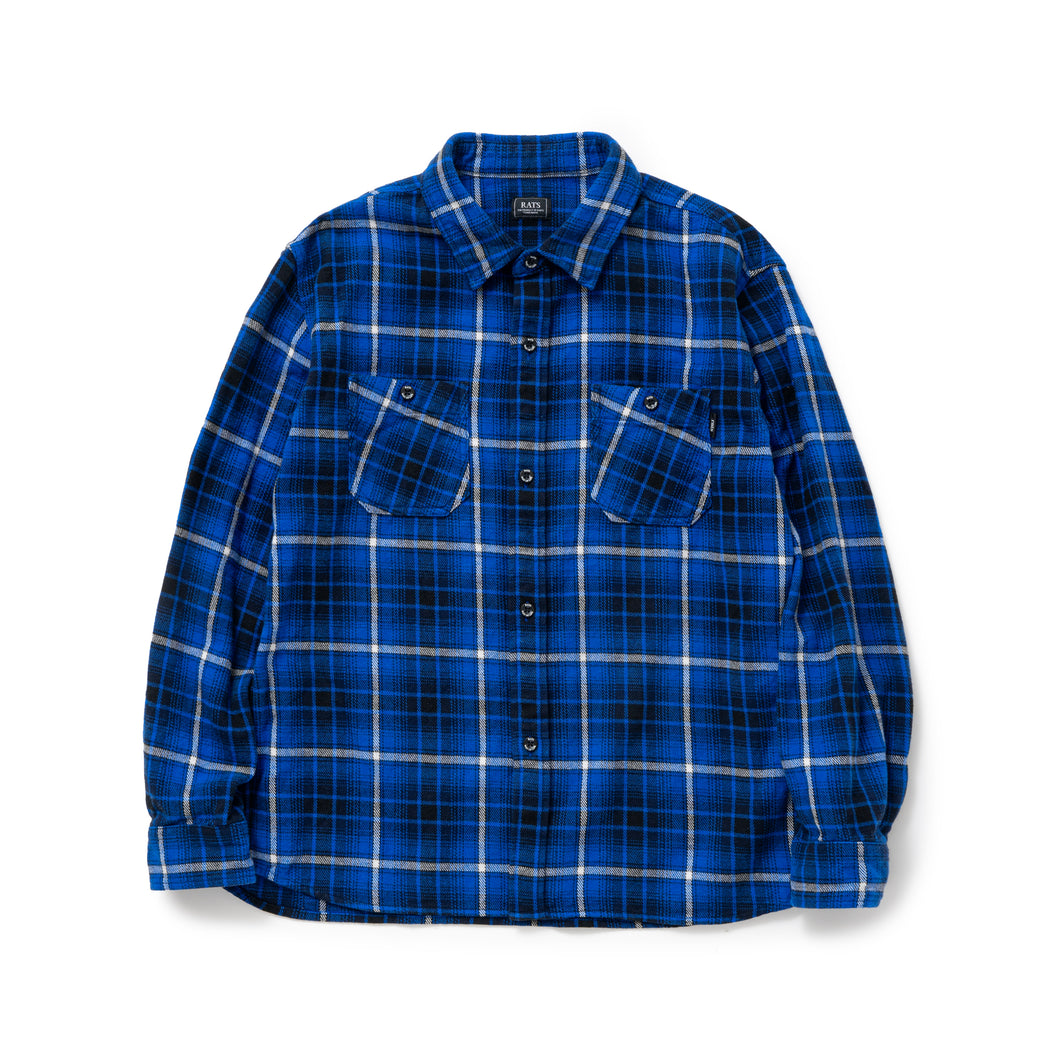 COTTON FLANNEL BLUE CHECK SHIRT