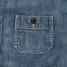 将图片加载到图库查看器，STAND COLLAR DENIM SHIRT
