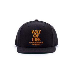 EMBROIDERY CAP "WAY OF LIFE" BLACK x MARIGOLD