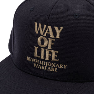 EMBROIDERY CAP "WAY OF LIFE" BLACK x ASH GOLD