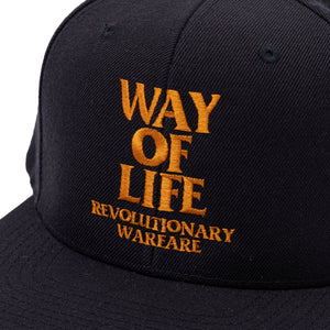EMBROIDERY CAP "WAY OF LIFE" BLACK x MARIGOLD