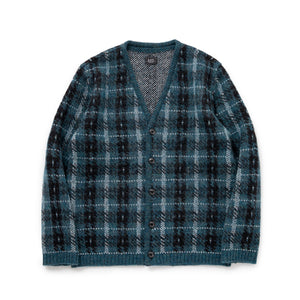 CHECK MOHAIR KNIT CARDIGAN