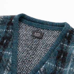 CHECK MOHAIR KNIT CARDIGAN